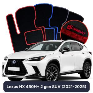 OMEVO Velours-Autofußmatten für Lexus NX 450H+ 2 gen SUV (2021-2025)