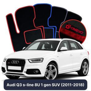 Velours-Autofußmatten OMEVO für Audi Q3 S-line 8U 1 gen SUV (2011-2018)