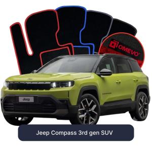 OMEVO Velours-Autofußmatten für Jeep Compass 3. Gen. SUV (2025-2026)