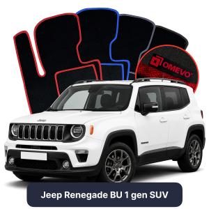 OMEVO Velours-Autofußmatten für Jeep Renegade BU 1 gen SUV (2014-2025)