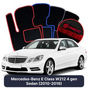OMEVO Velours-Autofußmatten für Mercedes-Benz E-Klasse W212 4 gen Limousine (2010-2016)