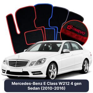 Velours-Autofußmatten OMEVO für Mercedes-Benz E-Klasse W212 4 gen Limousine (2010-2016)