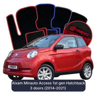 Velours-Autofußmatten OMEVO für Aixam Minauto Access 1. Gen. Kompakt 3-Türer (2014-2021)
