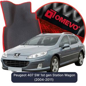 OMEVO 5D Pro EVA Fußmatten für Peugeot 407 SW 1. Gen. Kombi (2004-2011)