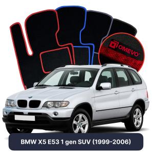 Velours-Autofußmatten OMEVO für BMW X5 E53 1 gen SUV (1999-2006)