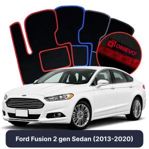 OMEVO Velours-Autofußmatten für Ford Fusion 2 gen Limousine (2013-2020)