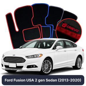 OMEVO Velours-Autofußmatten für Ford Fusion USA 2 gen Sedan (2013-2020)