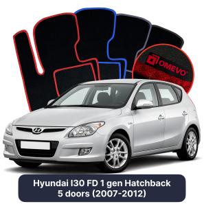 Velours-Autofußmatten OMEVO für Hyundai I30 FD 1 gen Kompakt 5 Türer (2007-2012)