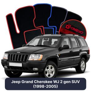 Velours-Autofußmatten OMEVO für Jeep Grand Cherokee WJ 2 gen SUV (1998-2005)