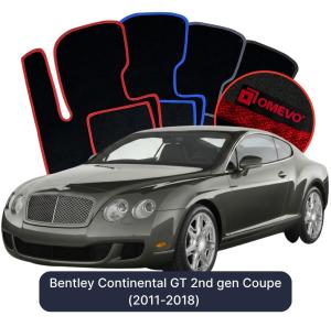 OMEVO Velours-Autofußmatten für Bentley Continental GT 2 gen Coupe (2011-2018)