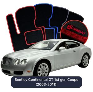 OMEVO Velours-Autofußmatten für Bentley Continental GT 1 gen Coupe (2003-2011)
