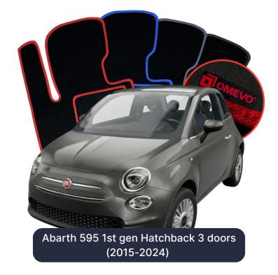 Velours-Autofußmatten OMEVO für Abarth 595 1 gen Hatchback 3 Türen (2015-2024)