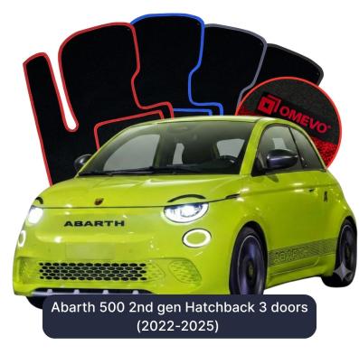 Velours-Autofußmatten OMEVO für Abarth 500 2 gen Kompakt 3 Türer (2022-2025)