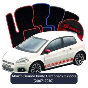 OMEVO Velours-Autofußmatten für Abarth Grande Punto Kompakt 3 Türer (2007-2010)