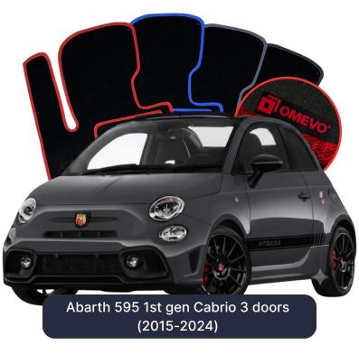 Velours-Autofußmatten OMEVO für Abarth 595 1 gen Cabrio 3 Türen (2015-2024)