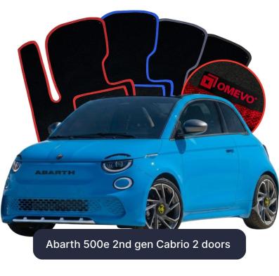 Velours-Autofußmatten OMEVO für Abarth 500e 2 gen Cabrio 2 Türen (2023-2025)