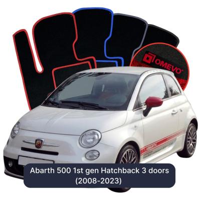 Velours-Autofußmatten OMEVO für Abarth 500 1 gen Kompakt 3 Türer (2008-2023)