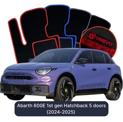 Velours-Autofußmatten OMEVO für Abarth 600E 1 gen Kompakt 5 Türer (2024-2025)
