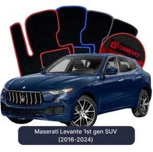 OMEVO Velours-Autofußmatten für Maserati Levante 1 gen SUV (2016-2024)