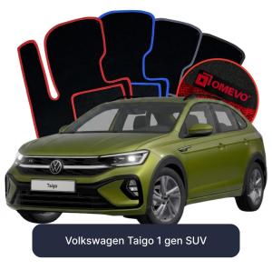 OMEVO Velours-Autofußmatten für Volkswagen Taigo 1 gen SUV (2020-2025)