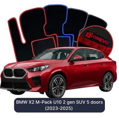 Velours-Autofußmatten OMEVO für BMW X2 M-Pack U10 2. Generation SUV 5 Türen (2023-2025)