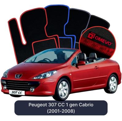 Velours-Autofußmatten OMEVO für Peugeot 307 CC 1 gen Cabrio (2001-2008)