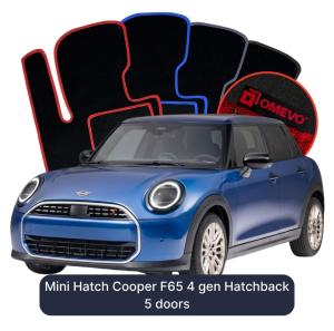 OMEVO Velours-Autofußmatten für Mini Hatch Cooper F65 4 gen Hatchback 5 Türen (2023-2025)