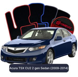 OMEVO Velours-Autofußmatten für Acura TSX CU2 2 gen Limousine (2009-2014)