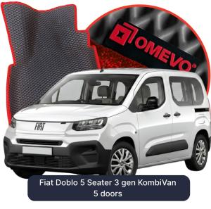 OMEVO 5D Pro EVA Fußmatten für Fiat Doblo 5-Sitzer 3 gen Kombi/Van 5-Türer (2022-2026)