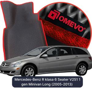 OMEVO 5D Pro EVA Fußmatten für Mercedes-Benz R klasa 6-Sitzer V251 1 gen Minivan Langversion (2005-2013)