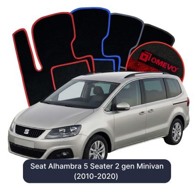 Velours-Autofußmatten OMEVO für Seat Alhambra 5-Sitzer 2 gen Minivan (2010-2020)