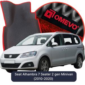 OMEVO 5D Pro EVA Fußmatten für Seat Alhambra 7-Sitzer 2 gen Minivan (2010-2020)