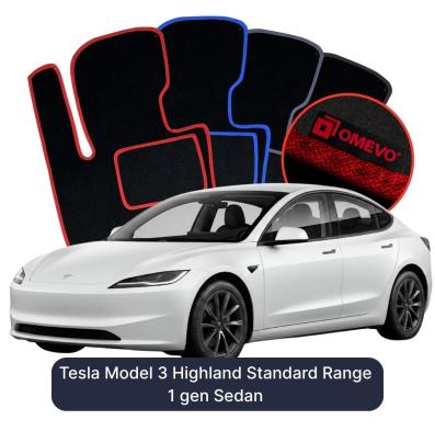 Velours-Autofußmatten OMEVO für Tesla Model 3 Highland Standard Range 1 gen Limousine (2022-2026)