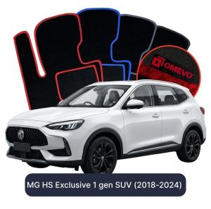 OMEVO Velours-Autofußmatten für MG HS Exclusive 1 gen SUV (2018-2024)