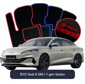 OMEVO Velours-Autofußmatten für BYD Seal 6 DM-i 1 gen Sedan (2024-2026)