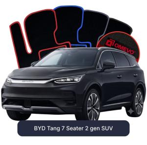 OMEVO Velours-Autofußmatten für BYD Tang 7-Sitzer 2 gen SUV (2018-2025)