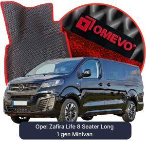 OMEVO 5D Pro EVA Fußmatten für Opel Zafira Life 8-Sitzer Langversion 1 gen Minivan (2019-2026)