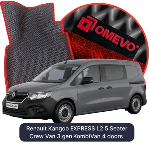 OMEVO 5D Pro EVA Fußmatten für Renault Kangoo EXPRESS L2 5-Sitzer (Mannschaftswagen) 3 gen Kombi/Van 4-Türer (2021-2026)