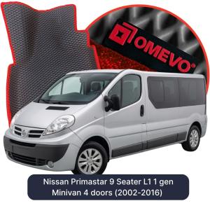 OMEVO 5D Pro EVA Fußmatten für Nissan Primastar 9-Sitzer L1 1 gen Minivan 4-Türer (2002-2016)