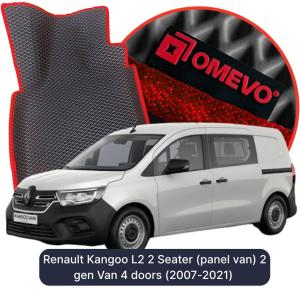 OMEVO 5D Pro EVA Fußmatten für Renault Kangoo L2 2-Sitzer (Pritschenwagen) 2 gen Kastenwagen 4-Türer (2007-2021)
