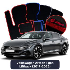 OMEVO Velours-Autofußmatten für Volkswagen Arteon 1 gen Liftback (2017-2025)