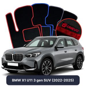 OMEVO Velours-Autofußmatten für BMW X1 U11 3 gen SUV (2022-2025)