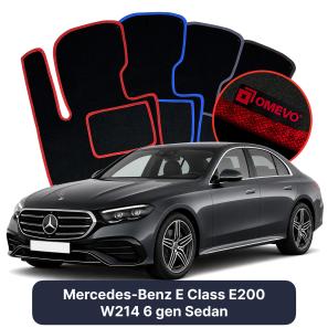Velours-Autofußmatten OMEVO für Mercedes-Benz E klasa E200 W214 6 gen Limousine (2023-2025)