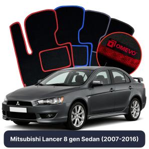 Velours-Autofußmatten OMEVO für Mitsubishi Lancer 8 gen Limousine (2007-2016)