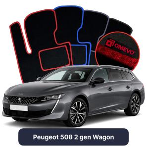 Velours-Autofußmatten OMEVO für Peugeot 508 2 gen Kombi (2018-2025)