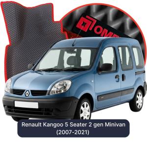 OMEVO 5D Pro EVA Fußmatten für Renault Kangoo 5-Sitzer 2 gen Minivan (2007-2021)