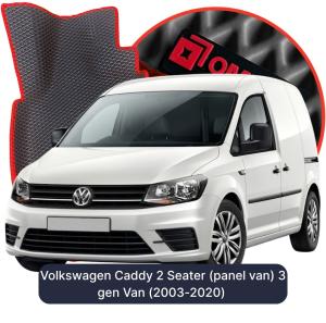 OMEVO 5D Pro EVA Fußmatten für Volkswagen Caddy 2-Sitzer (Pritschenwagen) 3 gen Kastenwagen (2003-2020)