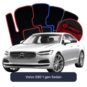 OMEVO Velours-Autofußmatten für Volvo S90 1 gen Limousine (2016-2025)
