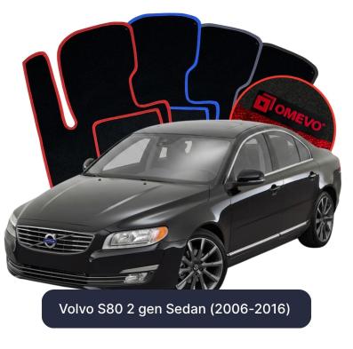 Velours-Autofußmatten OMEVO für Volvo S80 2 gen Limousine (2006-2016)