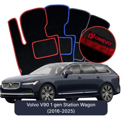 Velours-Autofußmatten OMEVO für Volvo V90 1 gen Kombi (2016-2025)